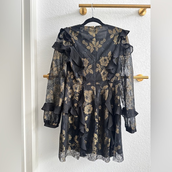 ๐ For Love and Lemons ๐ Black and Gold Size S Cocktail Dress NWT - Picture 7 of 9